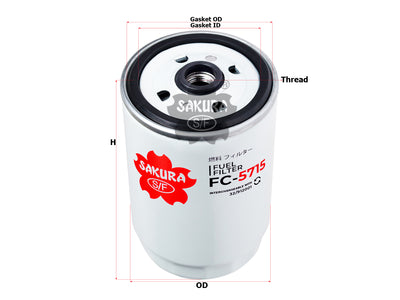 SAKURA,, Fuel Filter (Spin-On), 192744, FC-5715, COMPAIR