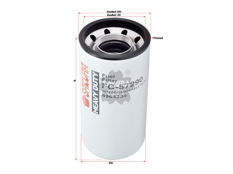 SAKURA,, Fuel Filter (Spin-On), 4964234, FC-57290, CUMMINS