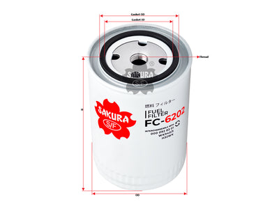 SAKURA,, Fuel Filter (Spin-On), 687, FC-6202, KHD