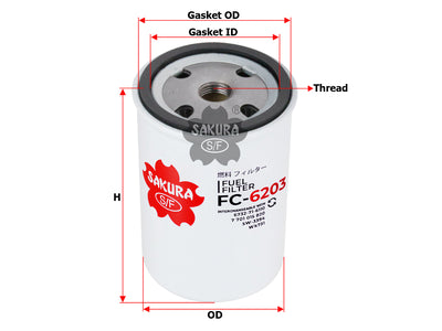 SAKURA,, Fuel Filter (Spin-On), 1174423, FC-6203, DEUTZ-FAHR