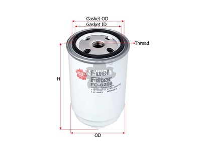 SAKURA,, Fuel Filter (Spin-On), 73662, FC-6208, DEUTZ AG