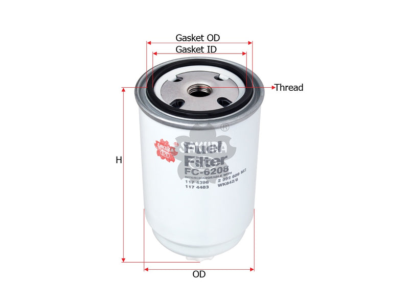 SAKURA,, Fuel Filter (Spin-On), 73662, FC-6208, DEUTZ AG