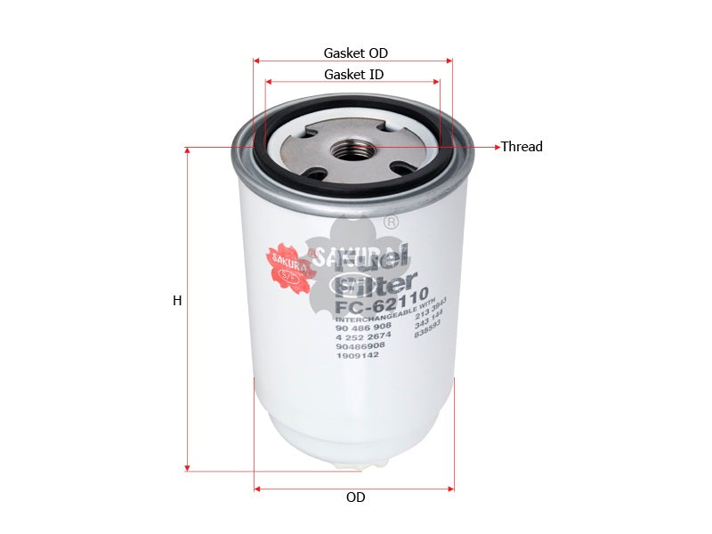 SAKURA,, Fuel Filter (Spin-On), 2034 0251, FC-62110, FIAT