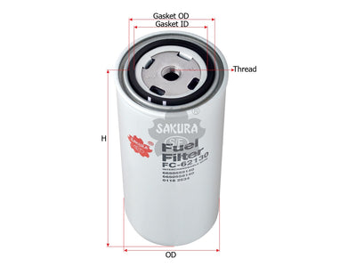 SAKURA,, Fuel Filter (Spin-On), 6650559140, FC-62130, KAMAZ