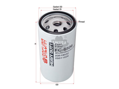 SAKURA,, Fuel Filter (Spin-On), 25011026, FC-6506, DETROIT DIESEL