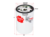 SAKURA,, Fuel Filter (Spin-On), B-466987, FC-7101, VOLVO
