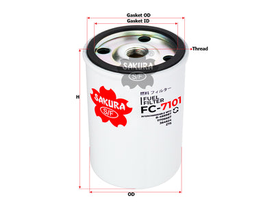 SAKURA,, Fuel Filter (Spin-On), B-466987, FC-7101, VOLVO
