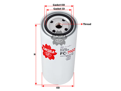 SAKURA,, Fuel Filter (Spin-On), 8193841, FC-7102, VOLVO PENTA