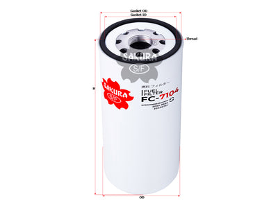 SAKURA,, Fuel Filter (Spin-On), CC6904, FC-7104, VOLVO