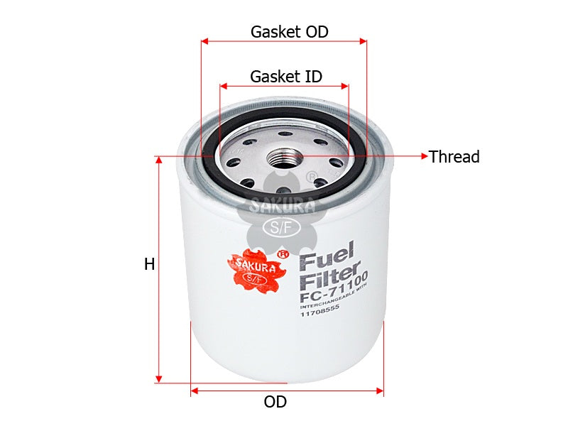 SAKURA,, Fuel Filter (Spin-On), 11708555, FC-71100, VOLVO CONSTRUCTION EQUIPMENT