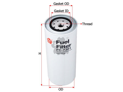 SAKURA,, Fuel Filter (Spin-On), 23518530, FC-7301, DETROIT DIESEL