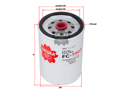 SAKURA,, Fuel Filter (Spin-On), 9808001500, FC-7903, MANITOU