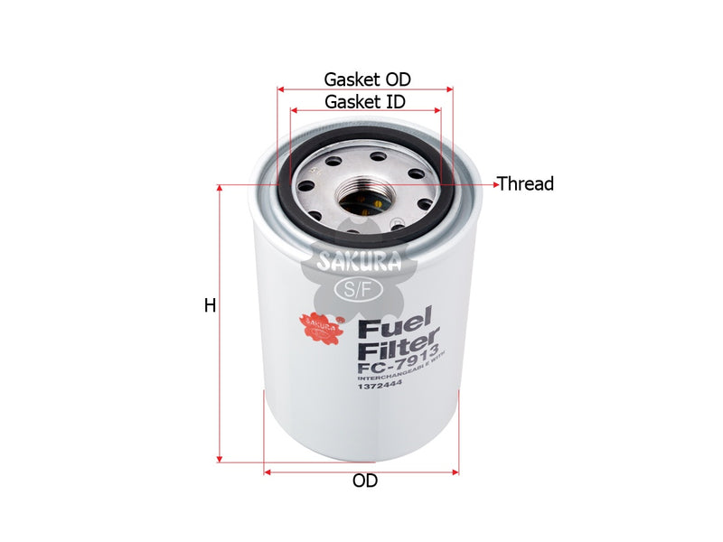 SAKURA,, Fuel Filter (Spin-On), 1373082, FC-7913, SCANIA