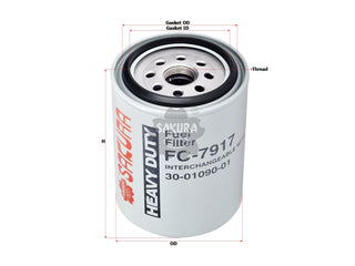 กรองน้ำมันเชื้อเพลิง(Spin-On) , SAKURA, 30-01090-01, FC-7917, CARRIER TRANSICOLD (127308)
