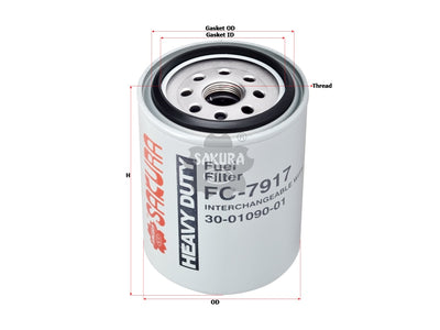 กรองน้ำมันเชื้อเพลิง(Spin-On) , SAKURA, 30-01090-01, FC-7917, CARRIER TRANSICOLD (127308)