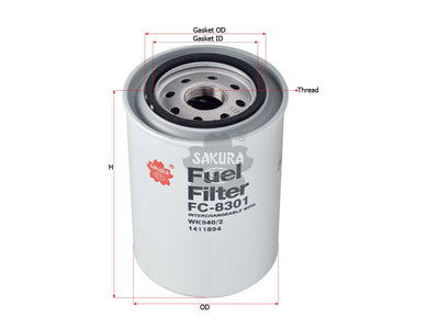 SAKURA,, Fuel Filter (Spin-On), 1763776, FC-8301, SCANIA