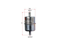 SAKURA,, Fuel Filter (In-Line), 12581-43012, FS-1004, MANITOU