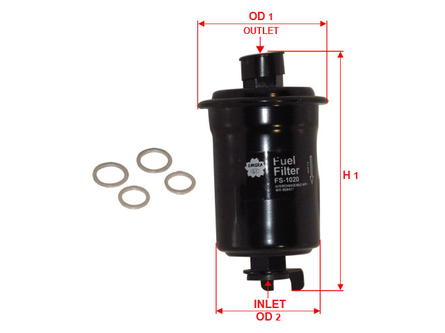 SAKURA,, Fuel Filter (In-Line), 0 K9A0 20 490A, FS-1020, EAGLE