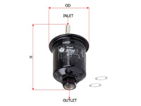 SAKURA,, Fuel Filter (In-Line), MR212200, FS-1026, MITSUBISHI