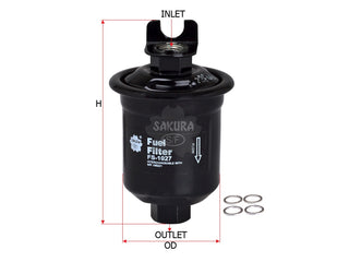 SAKURA,, Fuel Filter (In-Line), MR 188221, FS-1027, EAGLE
