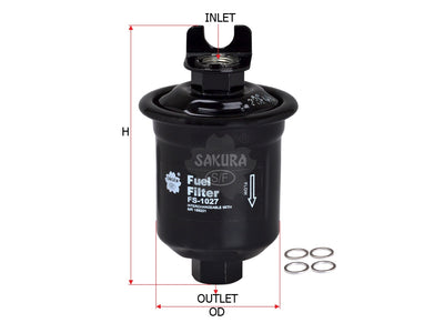 SAKURA,, Fuel Filter (In-Line), MR 188221, FS-1027, EAGLE