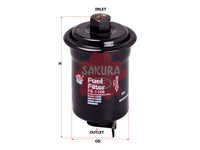 กรองน้ำมันเชื้อเพลิง(อินไลน์) SAKURA, 25067127, FS-1106, TOYOTA (124003)