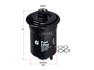 SAKURA,, Fuel Filter (In-Line), MB868451, FS-1107, MITSUBISHI