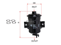 กรองน้ำมันเชื้อเพลิง(In-Line) , SAKURA, 23300-19495, FS-1112, TOYOTA (124216)