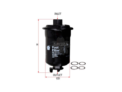 SAKURA,, Fuel Filter (In-Line), 23300-79295, FS-1113, DODGE