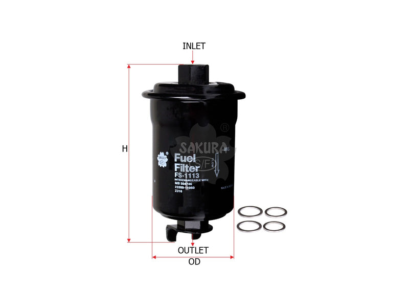 SAKURA,, Fuel Filter (In-Line), 23300-79295, FS-1113, DODGE