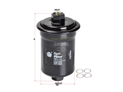 กรองน้ำมันเชื้อเพลิง(อินไลน์) SAKURA, 31911-34000, FS-1115, KIA (124008)