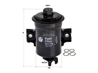 SAKURA,, Fuel Filter (In-Line), 94847597, FS-1116, PASSPORT