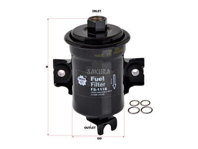 SAKURA,, Fuel Filter (In-Line), 94847597, FS-1116, PASSPORT