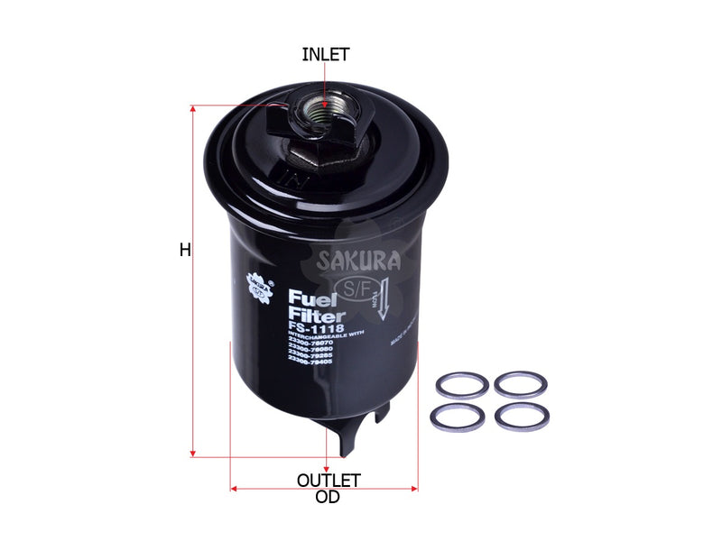 Fuel Filter (In-Line)၊ SAKURA၊ 25175580၊ FS-1118၊ TOYOTA (124244)