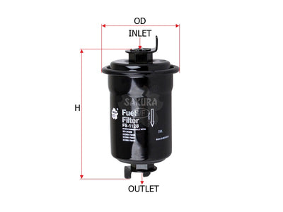 SAKURA,, Fuel Filter (In-Line), 25176328, FS-1128, TOYOTA