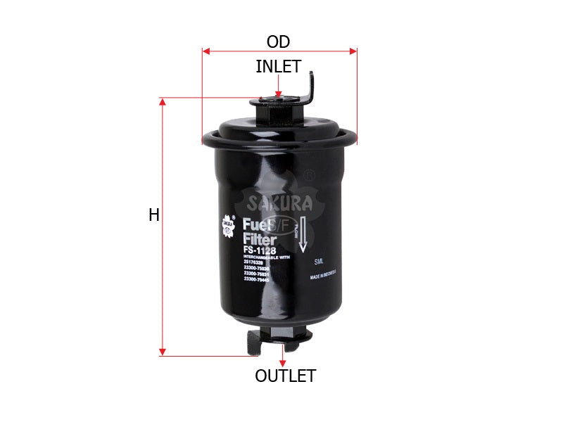 SAKURA,, Fuel Filter (In-Line), 25176328, FS-1128, TOYOTA