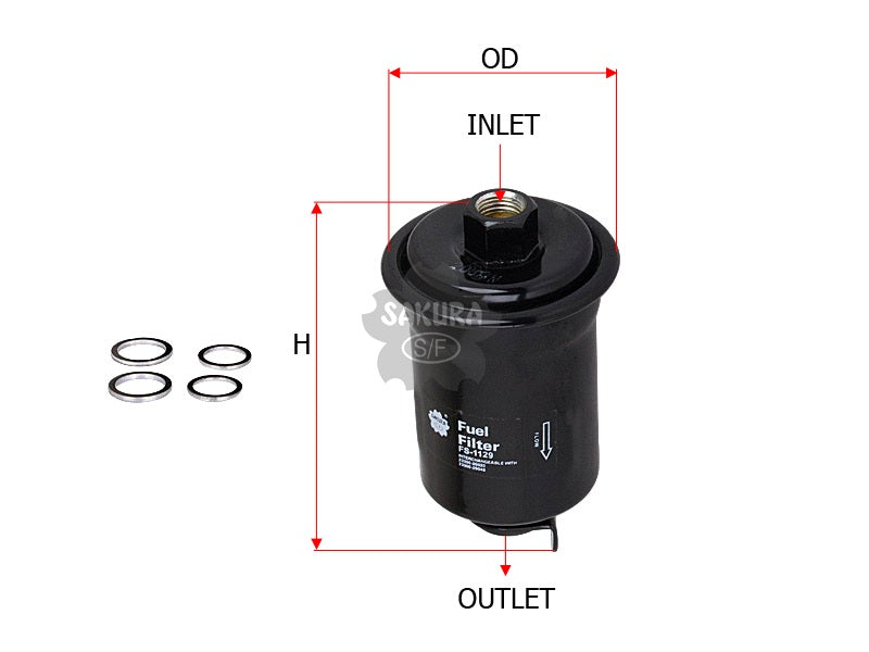 SAKURA,, Fuel Filter (In-Line), 23300-29045, FS-1129, TOYOTA