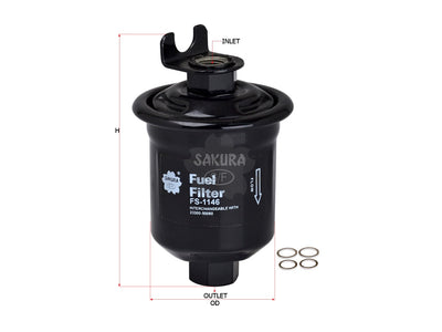 กรองน้ำมันเชื้อเพลิง(อินไลน์) SAKURA, 23300-50060, FS-1146, LEXUS (124340)
