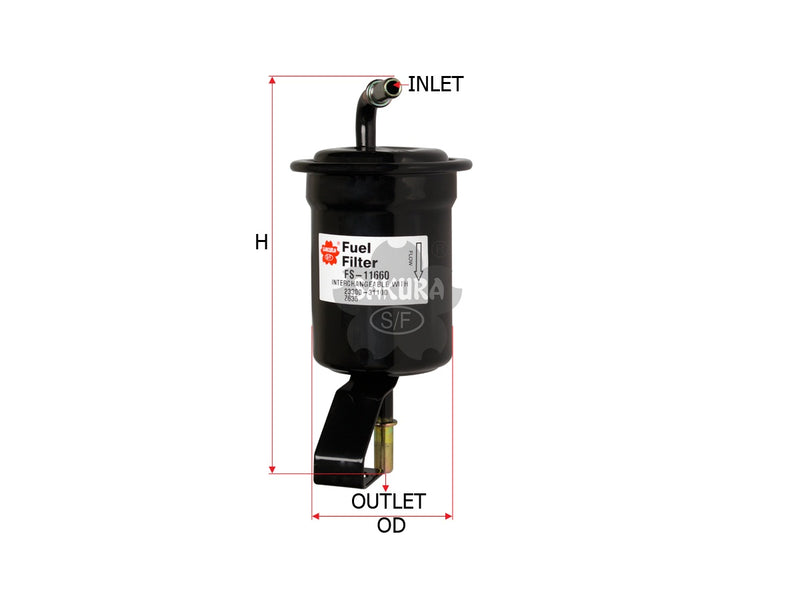 Fuel Filter (In-Line)၊ SAKURA၊ 23300-31100၊ FS-11660၊ TOYOTA (124256)