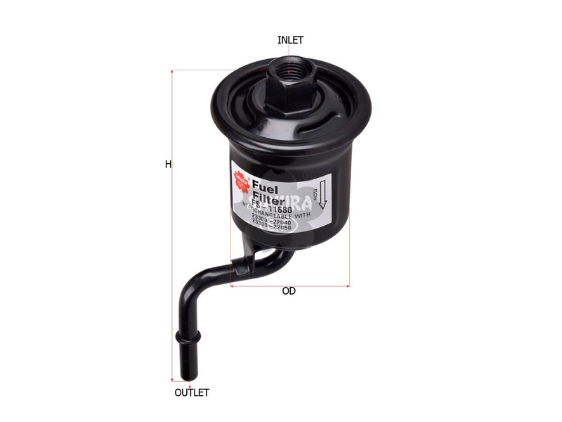 กรองน้ำมันเชื้อเพลิง(อินไลน์) SAKURA, 23300-22050, FS-11680, TOYOTA (124347)