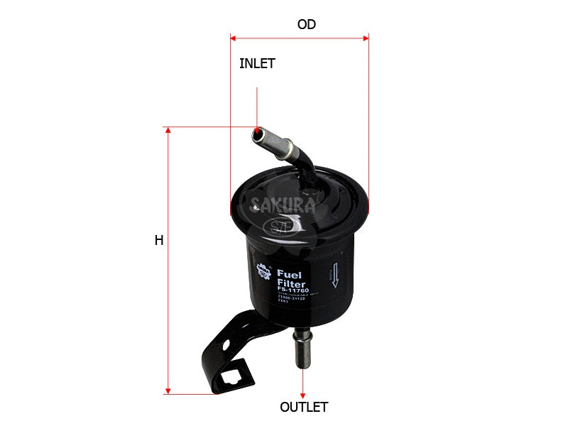 SAKURA,, Fuel Filter (In-Line), 23300-31120, FS-11760, TOYOTA