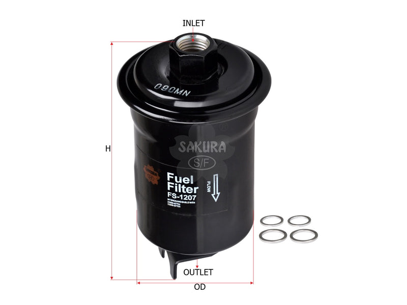 SAKURA,, Fuel Filter (In-Line), 25121602, FS-1207, DAIHATSU