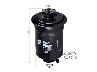 SAKURA,, Fuel Filter (In-Line), 23300-79525, FS-1406, GMC