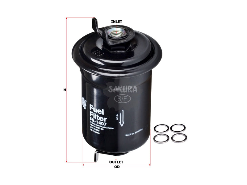 SAKURA,, Fuel Filter (In-Line), MB503887, FS-1407, HYUNDAI