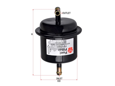 กรองน้ำมันเชื้อเพลิง(อินไลน์) SAKURA, 15410-62G00, FS-1411, SUZUKI (123916)