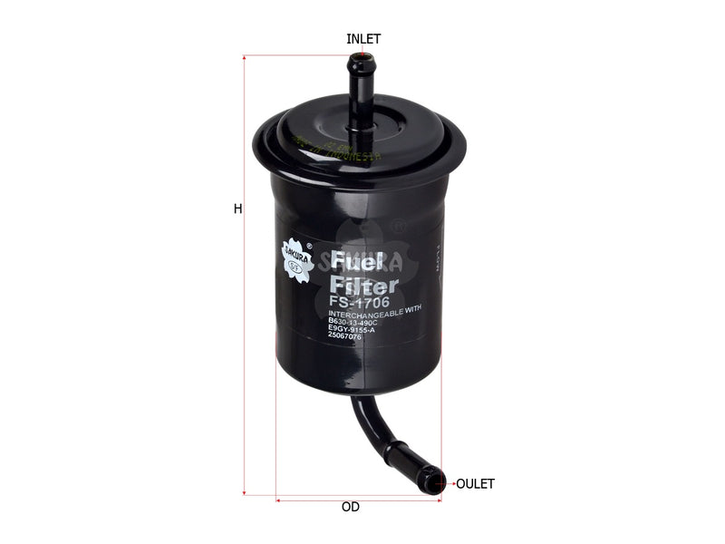 SAKURA,, Fuel Filter (In-Line), E9GY-9155-A, FS-1706, MERCURY