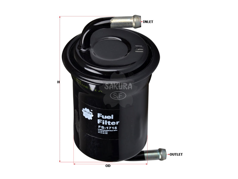 SAKURA,, Fuel Filter (In-Line), JE49-20-490, FS-1715, MAZDA