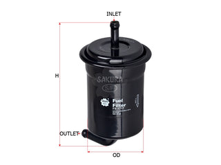 กรองน้ำมันเชื้อเพลิง (In-Line), SAKURA, K801-20-490, FS-1717, MAZDA (125409)