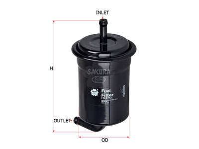 SAKURA,, Fuel Filter (In-Line), K801-20-490, FS-1717, MAZDA