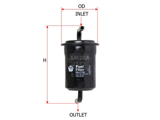 กรองน้ำมันเชื้อเพลิง(อินไลน์) SAKURA, F4BZ-9155-A, FS-1718, FORD (125402)